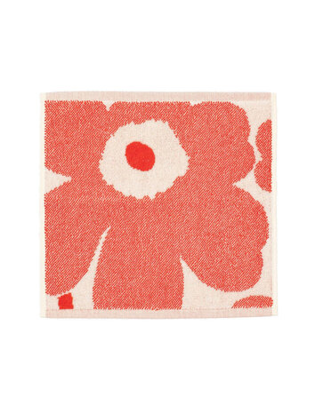 Marimekko Marimekko Unikko Mini Handdoek 32x32cm oranjerood Marimekko Marimekko Unikko Mini Handdoek 32x32cm oranjerood