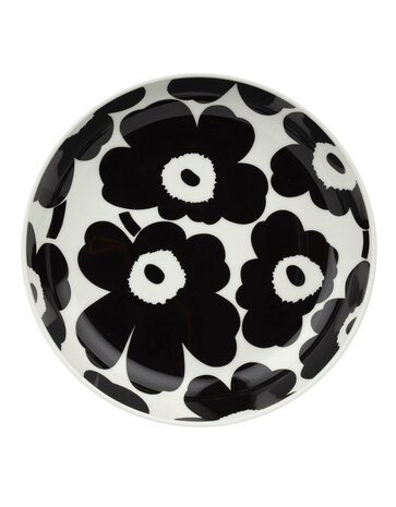 Marimekko Marimekko Unikko Diep bord 20.5cm zwart