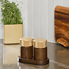 Gejst Gejst Sina Salt and Pepper Mill Set with Tray, Dark Oak with Brass