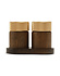 Gejst Sina Salt and Pepper Mill Set with Tray, Dark Oak with Brass