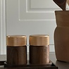 Gejst Gejst Sina Salt and Pepper Mill Set with Tray, Dark Oak with Brass