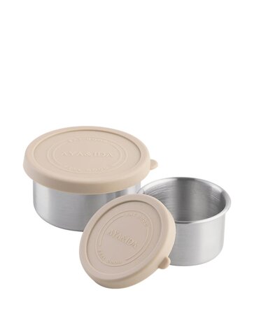 AYA & IDA AYA & IDA Snack bakjes RVS set 100ml + 200ml beige
