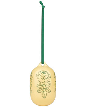 Marimekko Marimekko Vihkuruusu hanging ornament 6x9cm yellow-green