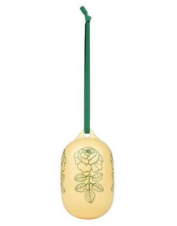 Marimekko Marimekko Vihkuruusu hang ornament 6x9cm geel-groen