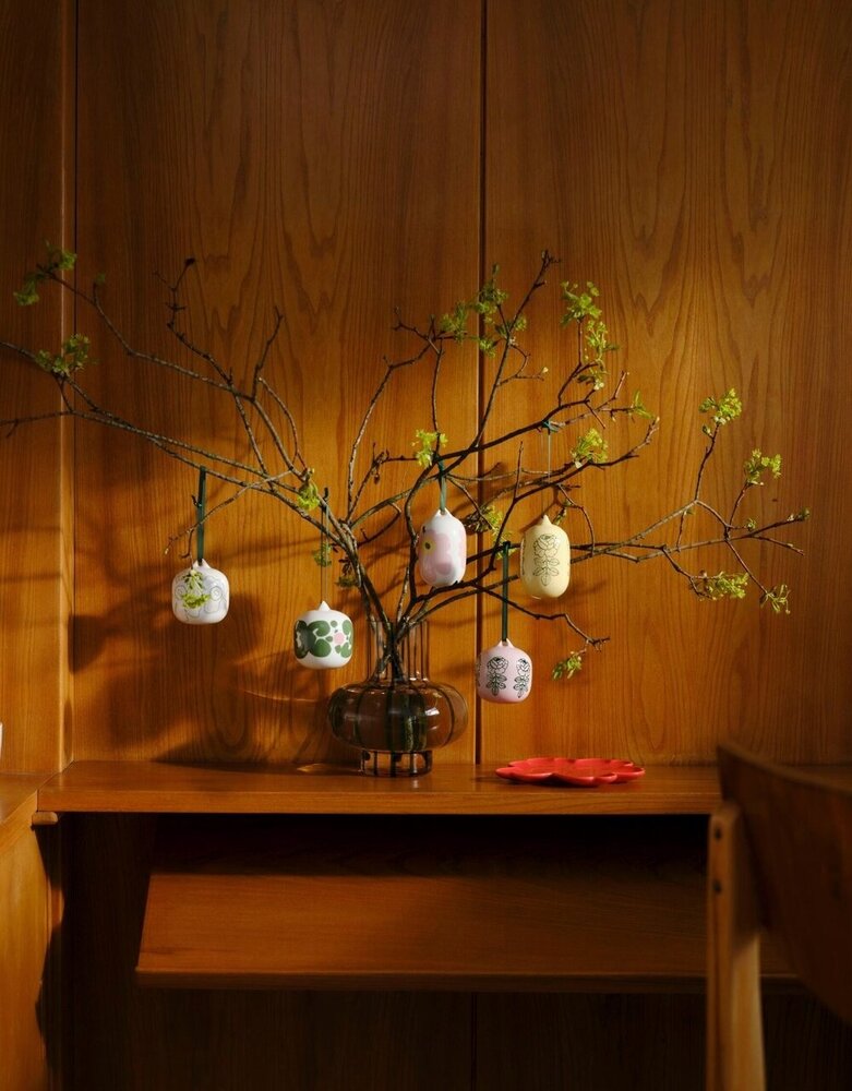 Marimekko Marimekko Vihkuruusu hang ornament 6x9cm geel-groen