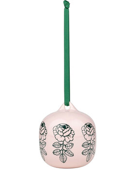 Marimekko Marimekko Vihkuruusu hanging ornament 7x7cm pink-green