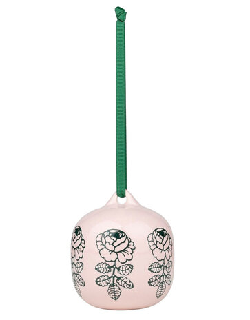 Marimekko Marimekko Vihkuruusu hanging ornament 7x7cm pink-green
