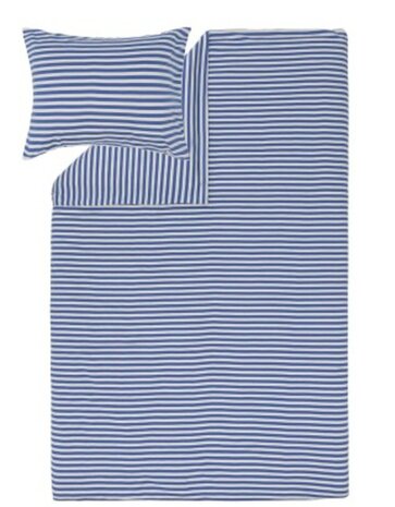 Marimekko Marimekko Tasaraita Jersey dekbedovertrek 150x210cm met kussensloop 50x60cm blauw