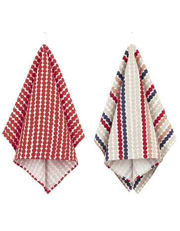 Marimekko Marimekko Pieni Räsymatto tea towel set linen-cotton mix 43x70cm 2 pieces red