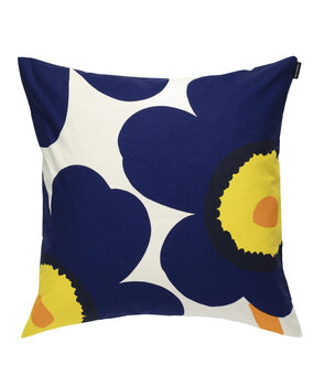 Marimekko Marimekko Unikko kussenhoes 50x50cm blauw geel