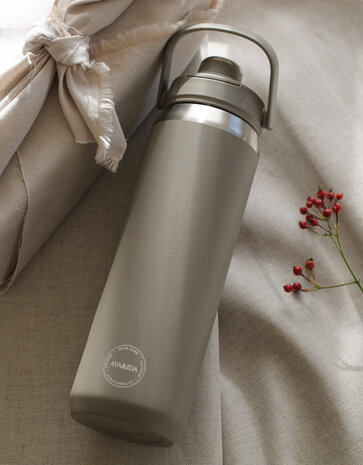 AYA & IDA AYA & IDA Thermo Stainless Steel Sports Drinking Bottle 700 ml Driftwood with handle