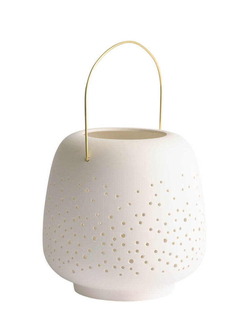 Uyuni Lighting UYUNI Ceramic lantern for LED candles 20x20cm white