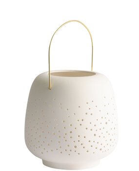 Uyuni Lighting UYUNI Ceramic lantern for LED candles 20x20cm white