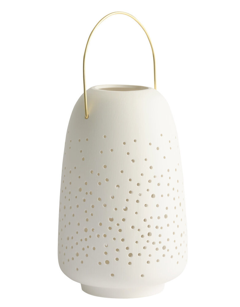 Uyuni Lighting UYUNI Ceramic lantern for LED candles 15.5x24cm white