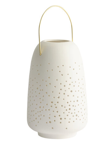 Uyuni Lighting UYUNI Ceramic lantern for LED candles 15.5x24cm white