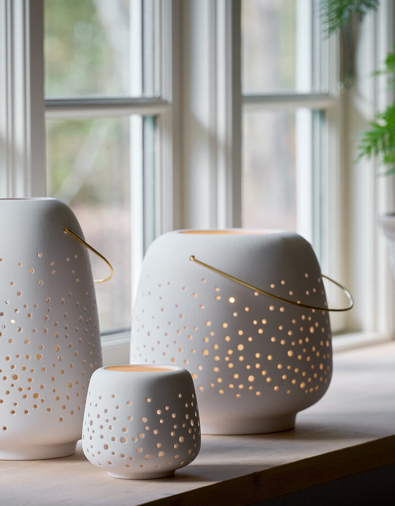 Uyuni Lighting UYUNI Ceramic candle holder for LED tealight 10x9.5cm white