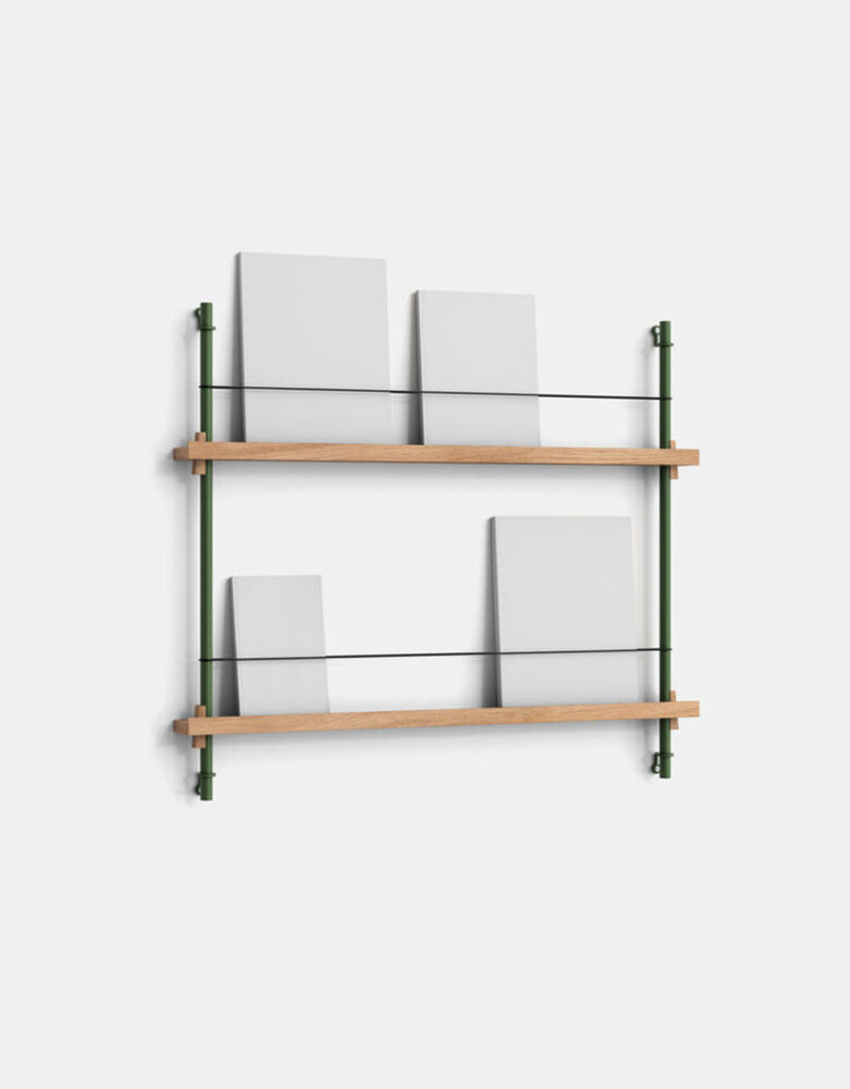 Moebe Moebe Magazine shelving 73x85x7cm oak shelves (various colours of legs)