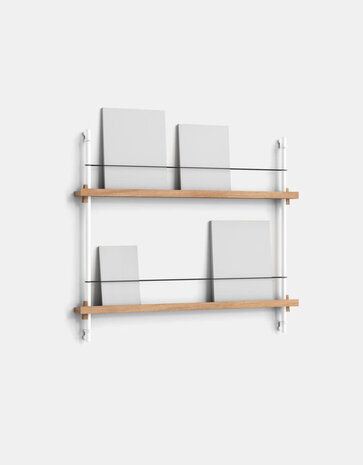 Moebe Moebe Magazine shelving 73x85x7cm oak shelves (various colours of legs)