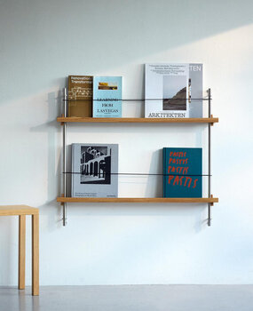 Moebe Moebe Boeken wandrek 73x85x7cm eiken planken (diverse kleuren palen)