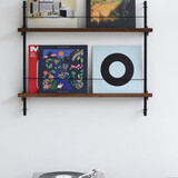 Moebe Moebe Boeken wandrek 73x85x7cm gerookt eiken planken (diverse kleuren palen)