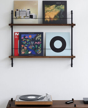 Moebe Moebe Boeken wandrek 73x85x7cm gerookt eiken planken (diverse kleuren palen)