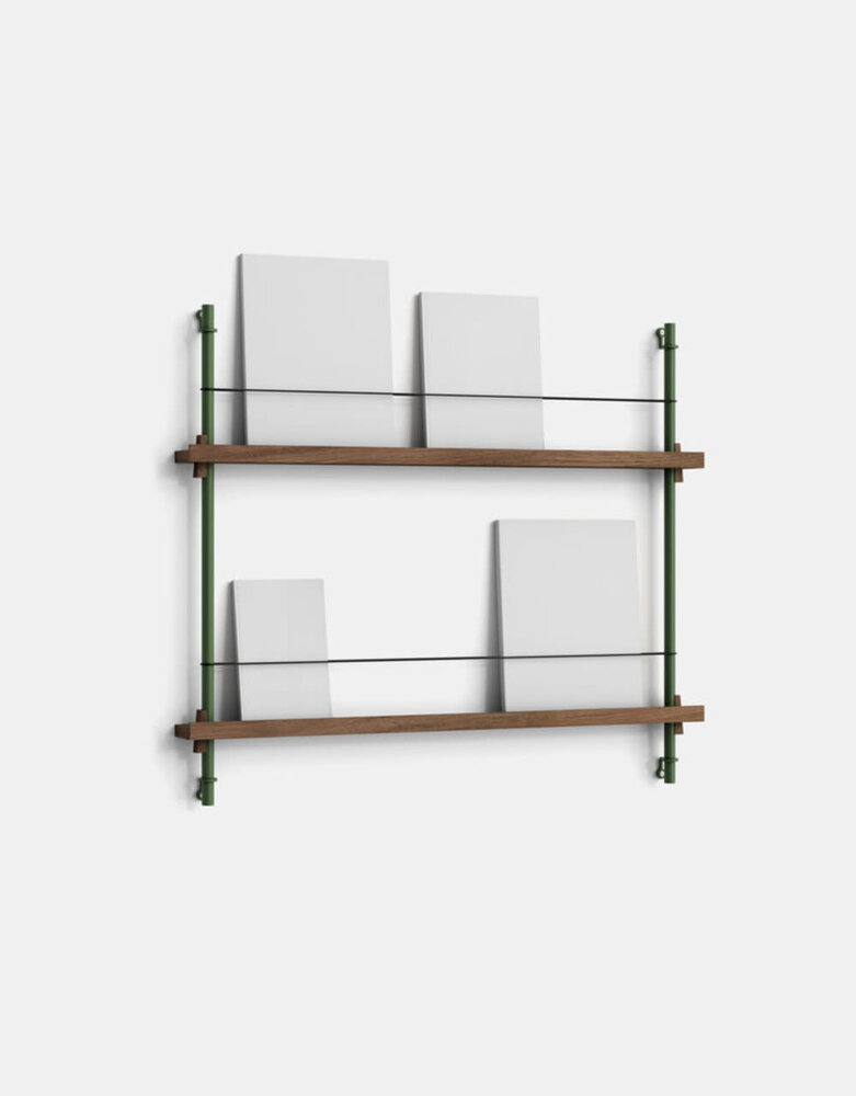 Moebe Moebe Magazine shelving 73x85x7cm smoked oak shelves (various colours of legs)