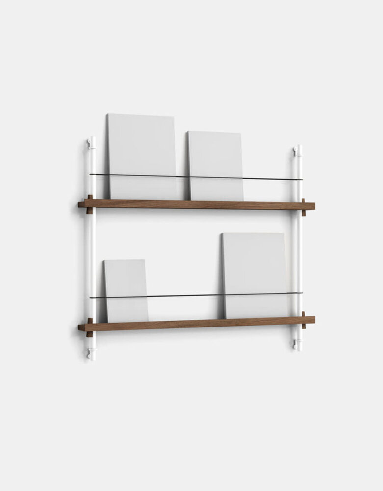 Moebe Moebe Magazine shelving 73x85x7cm smoked oak shelves (various colours of legs)