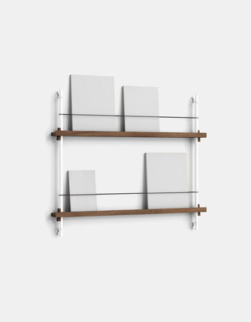 Moebe Moebe Magazine shelving 73x85x7cm smoked oak shelves (various colours of legs)