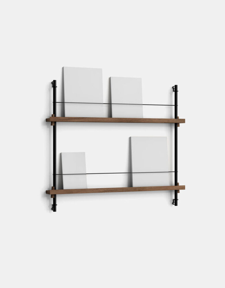 Moebe Moebe Magazine shelving 73x85x7cm smoked oak shelves (various colours of legs)