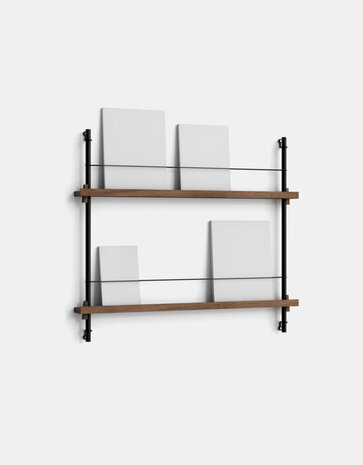 Moebe Moebe Magazine shelving 73x85x7cm smoked oak shelves (various colours of legs)