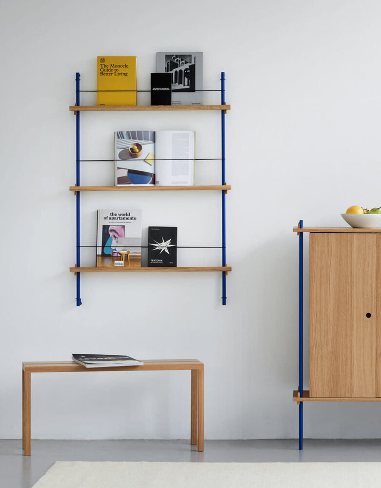 Moebe Moebe Magazine shelving 123x85x7cm oak shelves (various colours of legs)