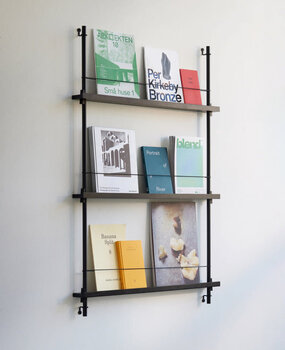 Moebe Moebe Magazine shelving 123x85x7cm smoked oak shelves (various colours of legs)