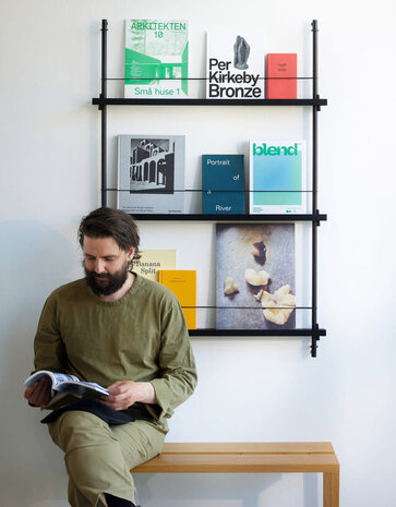 Moebe Moebe Magazine shelving 123x85x7cm smoked oak shelves (various colours of legs)