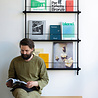 Moebe Moebe Magazine shelving 123x85x7cm smoked oak shelves (various colours of legs)