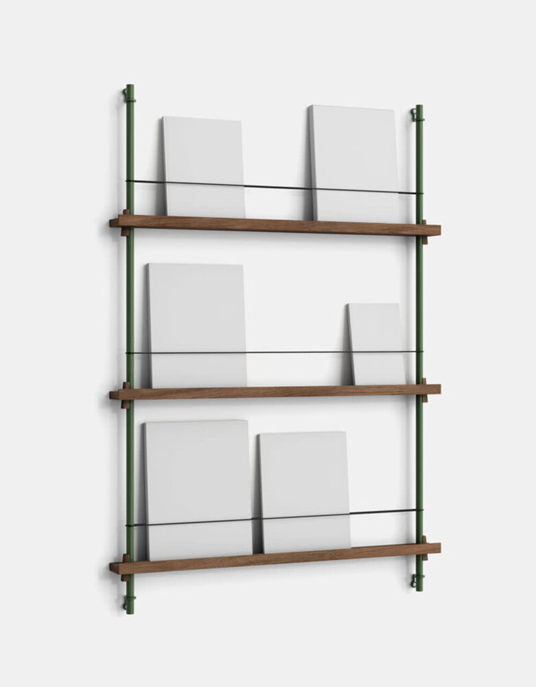 Moebe Moebe Magazine shelving 123x85x7cm smoked oak shelves (various colours of legs)