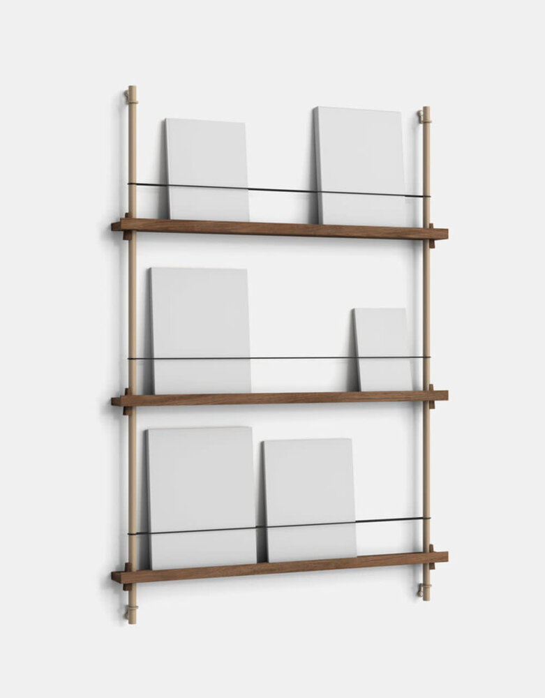 Moebe Moebe Magazine shelving 123x85x7cm smoked oak shelves (various colours of legs)