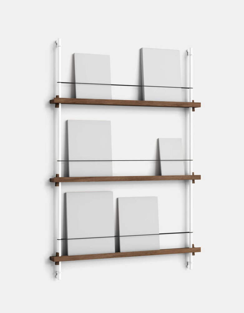 Moebe Moebe Magazine shelving 123x85x7cm smoked oak shelves (various colours of legs)