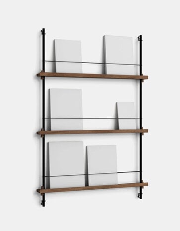 Moebe Moebe Magazine shelving 123x85x7cm smoked oak shelves (various colours of legs)
