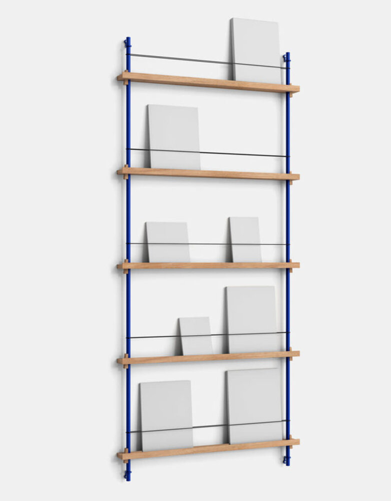 Moebe Moebe Magazine shelving 188x85x7cm oak shelves (various colours of legs)