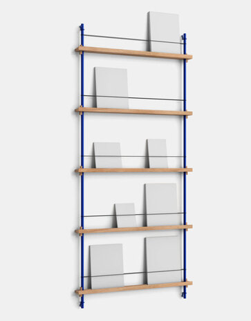 Moebe Moebe boeken wandrek 188x85x7cm eiken planken  (diverse kleuren palen)