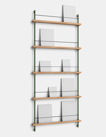 Moebe Moebe boeken wandrek 188x85x7cm eiken planken  (diverse kleuren palen)
