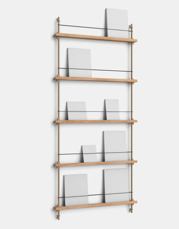 Moebe Moebe boeken wandrek 188x85x7cm eiken planken  (diverse kleuren palen)