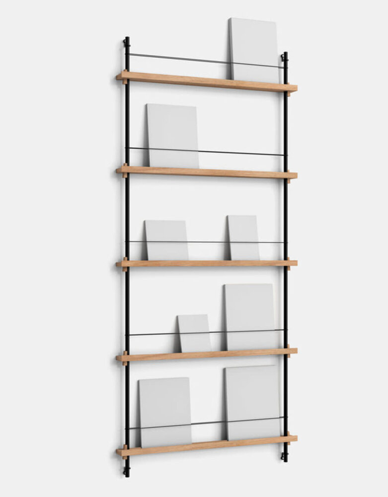 Moebe Moebe Magazine shelving 188x85x7cm oak shelves (various colours of legs)