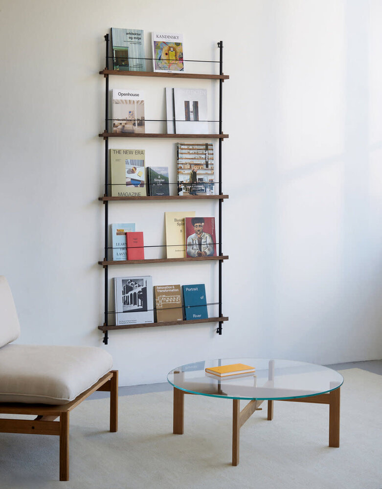 Moebe Moebe Magazine shelving 188x85x7cm smoked oak shelves (various colours of legs)