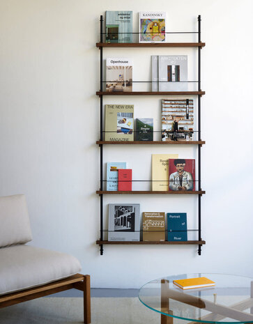 Moebe Moebe Magazine shelving 188x85x7cm smoked oak shelves (various colours of legs)