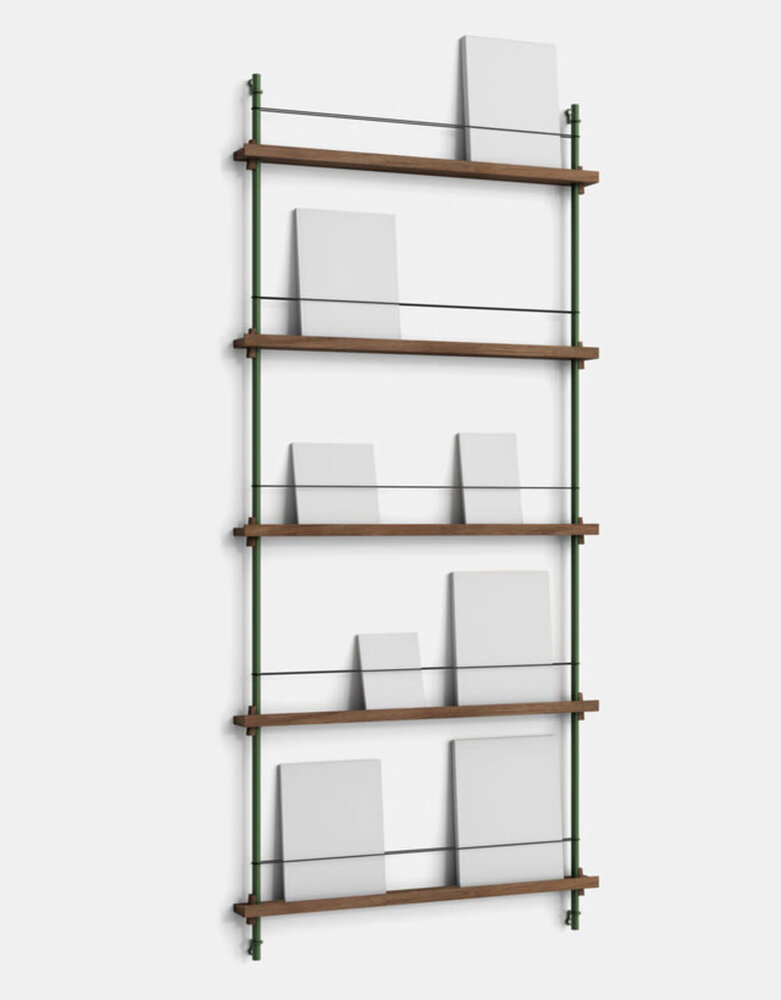 Moebe Moebe Magazine shelving 188x85x7cm smoked oak shelves (various colours of legs)