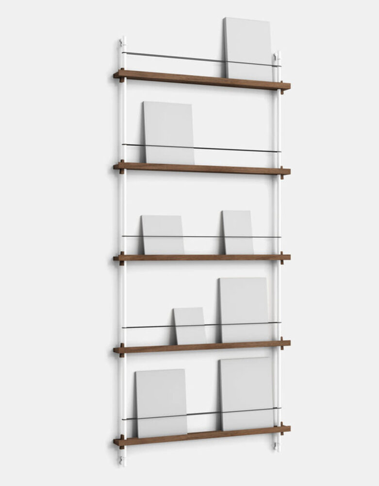 Moebe Moebe Magazine shelving 188x85x7cm smoked oak shelves (various colours of legs)