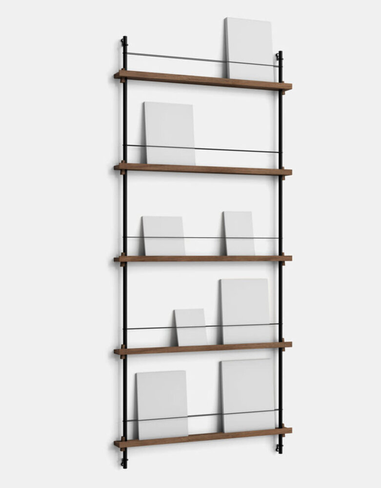 Moebe Moebe Magazine shelving 188x85x7cm smoked oak shelves (various colours of legs)