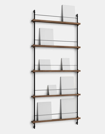 Moebe Moebe Magazine shelving 188x85x7cm smoked oak shelves (various colours of legs)