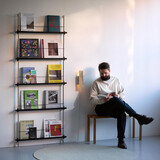 Moebe Moebe boeken wandrek 188x85x7cm zwarte planken  (diverse kleuren palen)